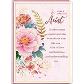 Bestmelo Aunt Birthday Card, Aunt Birthday Gifts, Thick Card Stock with Premium Envelope, 8x5.3 Inches, Double-Sided