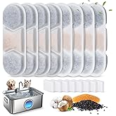 8 Pack Dog Fountain Filter Replacement for Zuqqony 12L/3.2Gal Stainless Steel Large Dog Water Fountain, DYSJ01 Dog Water Bowl Dispenser for Large Dogs or Multi-Pet Home