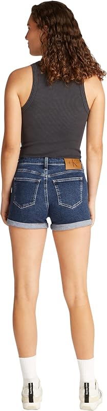 Short en Jean Femme Mid Rise, Bleu (Denim Dark), 29W