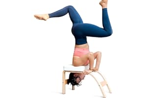 THUNDESK Yoga Inversion Bench Headstand Prop Upside Down Chair for Balance Training Core Strength Building Backbends Yoga Asana Practice Chair