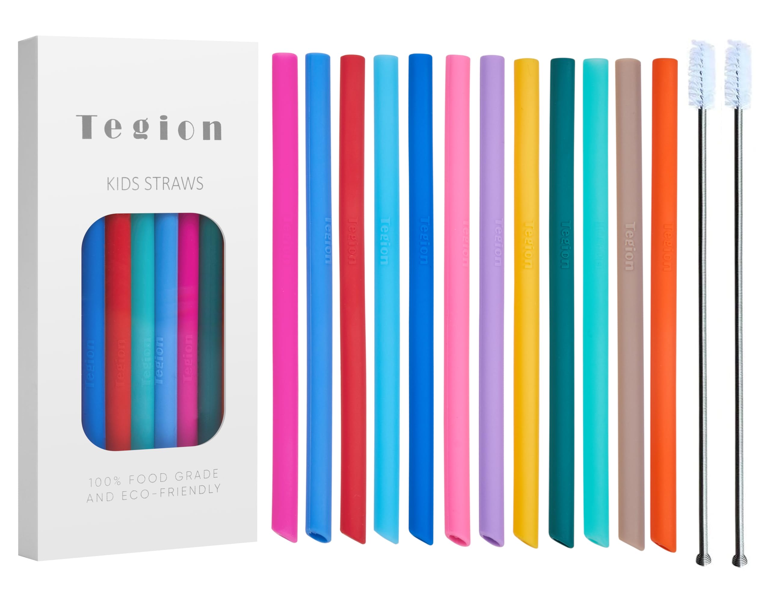 Photo 1 of Tegion Mini Short Pinch Test Passed 5.5" Replacement Reusable Toddlers& Kids&Baby Silicone Small Straws for The First Years Take & Toss Spill Proof Straw Cup-Safe Fun for Baby Teething Chewing