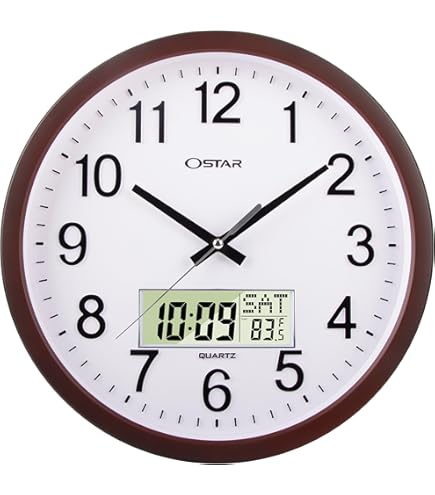 OSTAR Teaching Time Wall Clock - Analog Silent Learning Clock For Kids Room With Removable Base