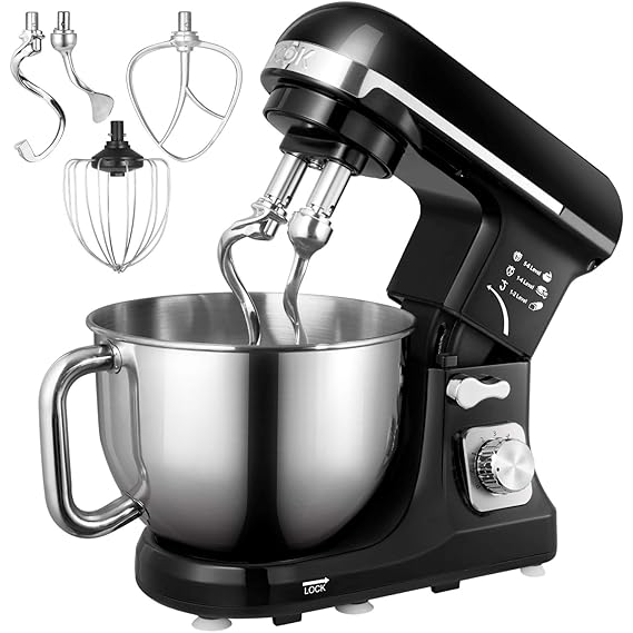 Stand Mixer, Aicok 1000W Dough Blender with Powerful Double Hooks, 6