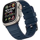 Suphart Bands Compatible with Apple Watch Band 49mm 46mm 45mm 44mm 42mm for Women Men Soft Silicone Sport Strap Designed for Apple Watch Ultra 2 Ultra SE Series 10 9 8 7 6 5 4 3 2 1, Blue