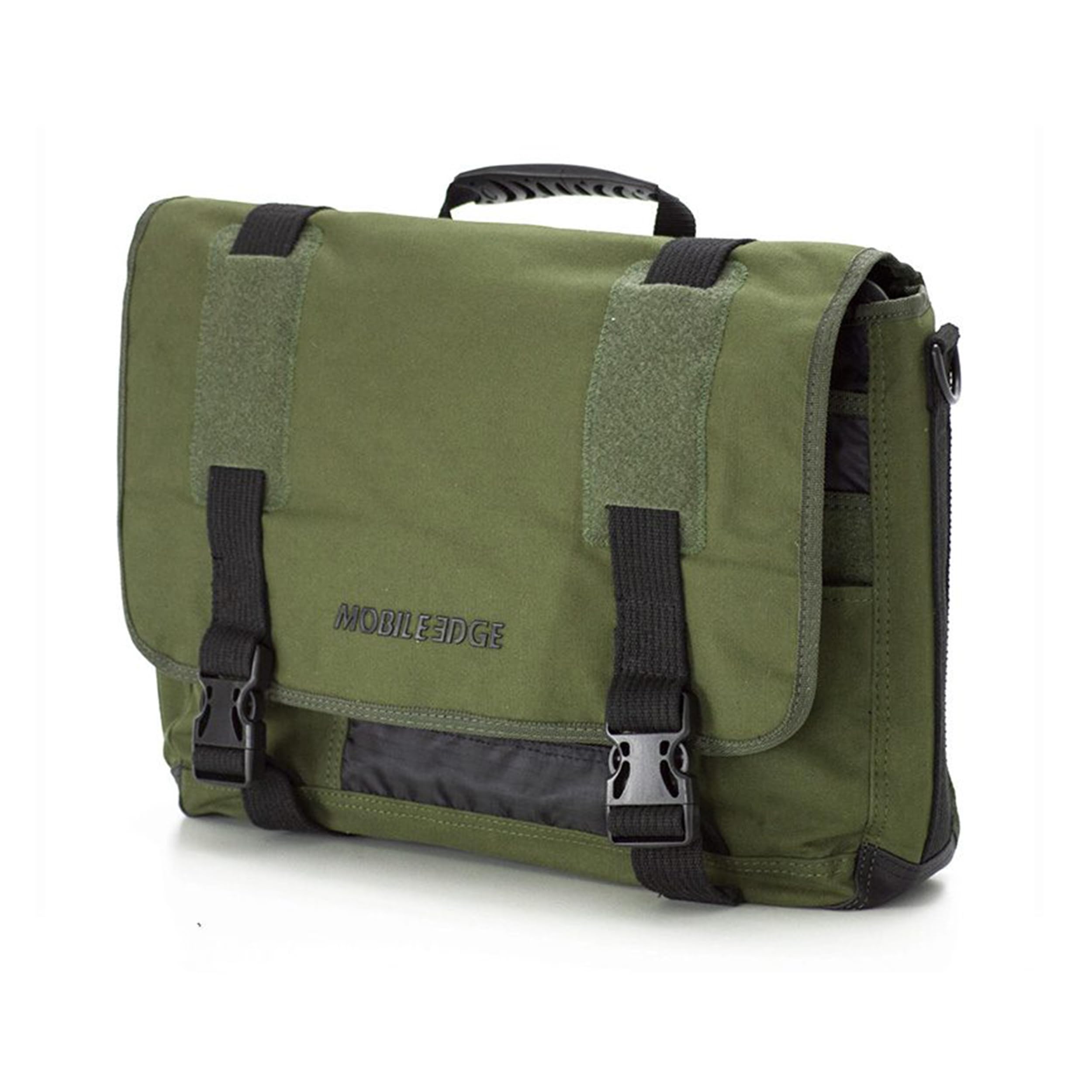 Photo 1 of Mobile Edge ECO Laptop Messenger Bag for Men and Women, Fits Up To 17.3 Inch Laptops, Cotton Canvas, Olive Green, MECME9