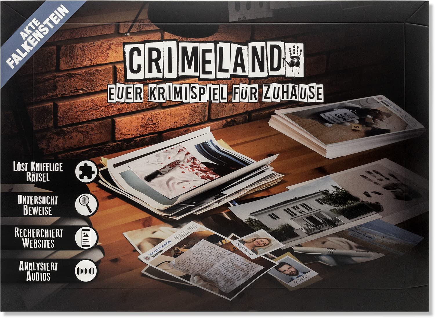 Crimeland Crime Game - Falkenstein File - Escape Room Game Crime Sort Feeling