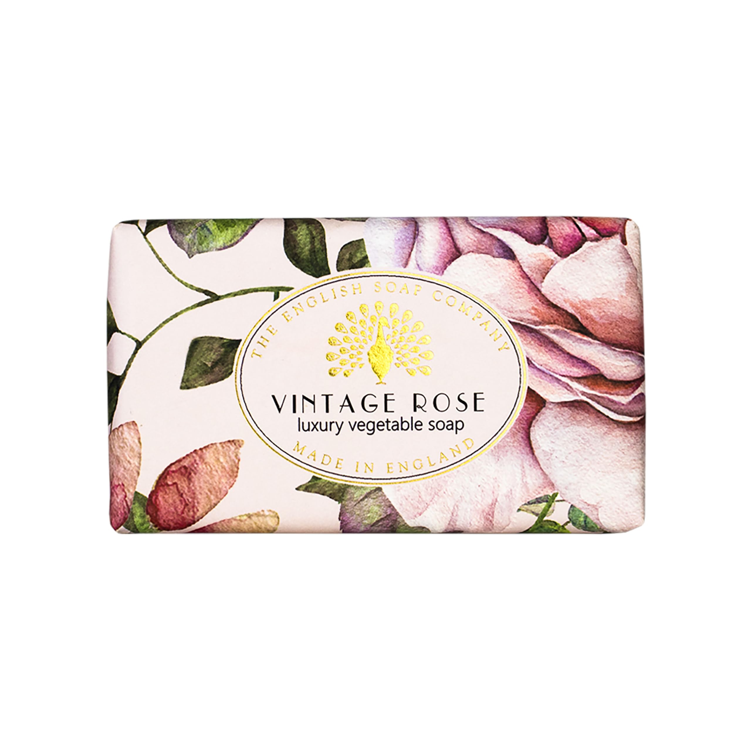 The English Soap Company Heritage Rose Soap Bar - Luxury Shea Butter Soap with Romantic Floral Fragrance - Vegan Friendly Gift - 190g