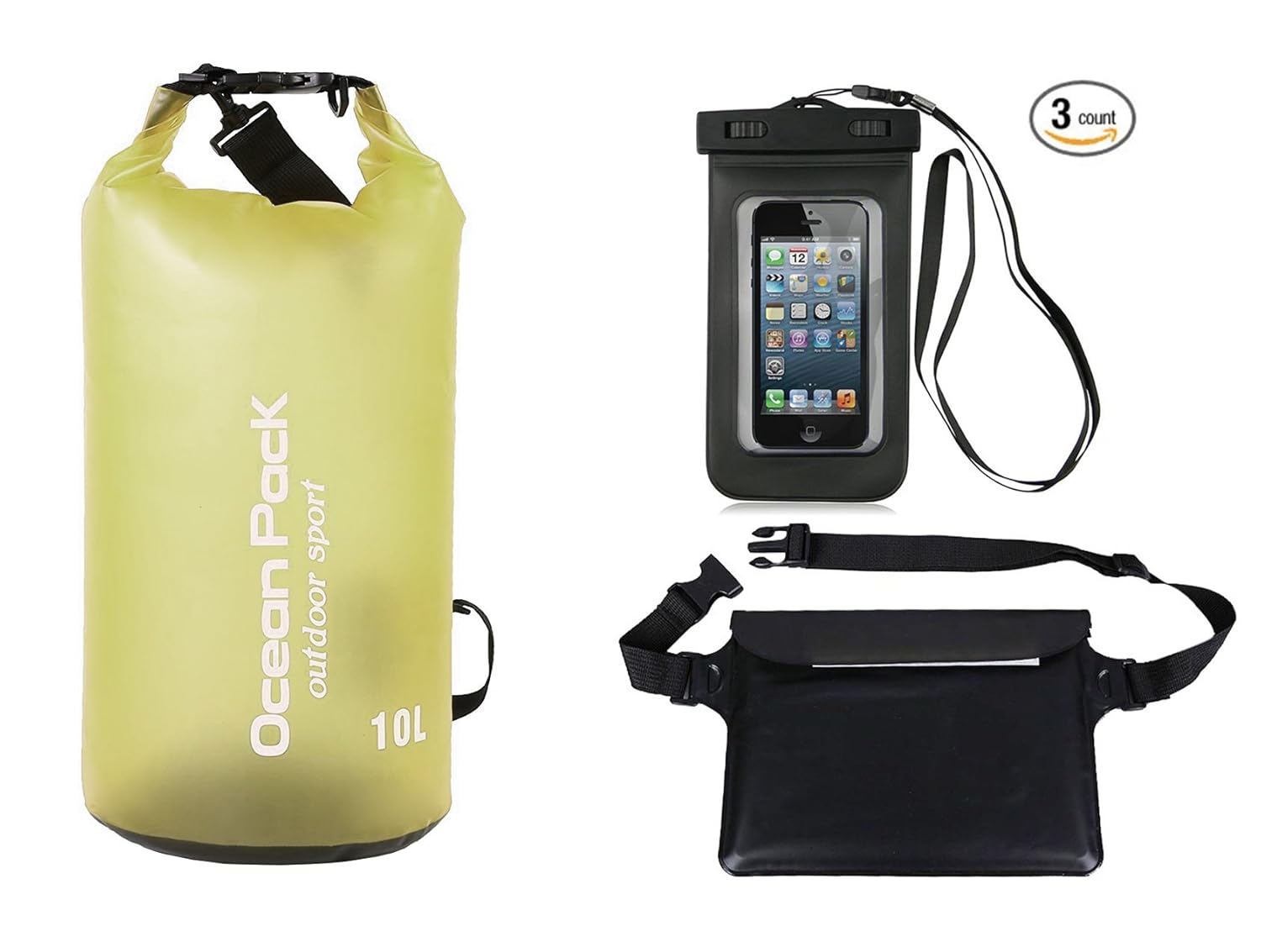 Azukiフローティング防水電話ケース 防水ポーチ防水ドライバッグカヤック ボート Duffle キャンプ フローティング ラフティング 釣りや水泳2l 5l 10l 15l l 30l Transparent Yellow B07d786wf9 l l Trans Yellow タックルバッグ 全てのアイテム