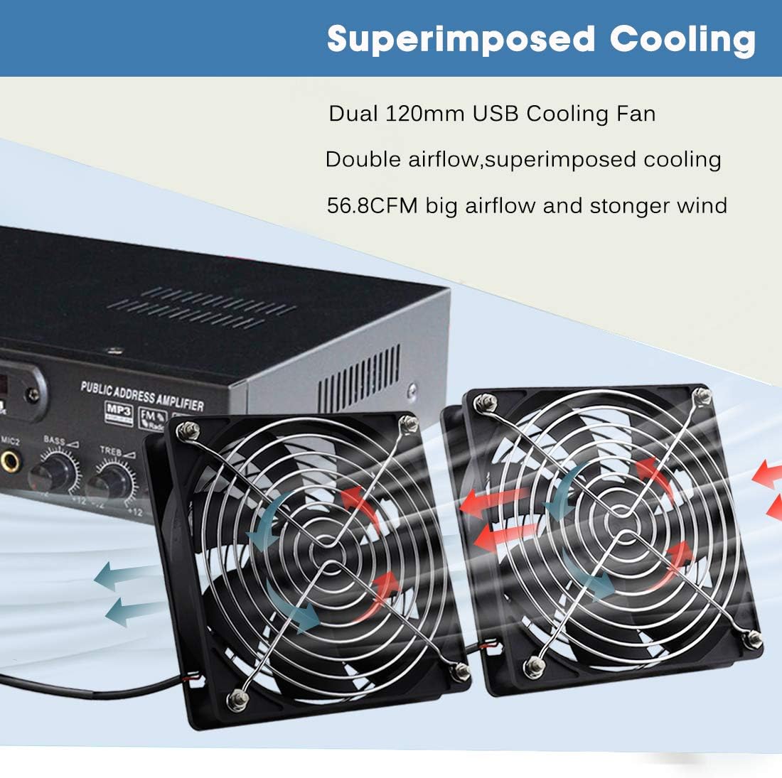 GDSTIME 120mm USB PC Fan 5V 120mm x 25mm Computer Cooling Electronic Fan Powerful 1500 RPM 56.8 CFM For PC Game Console Keyboard Mouse Xbox Laptop TV Box Router Ventilation - Image 4