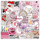 Mother's Day Stickers |50Pcs Love Mother Waterproof Vinyl Decals for Water Bottles Laptop Luggage Cup Computer Mobile Phone Skateboard Guitar Helmet Snowboard Décor