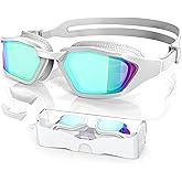 Greatever Sleek Swim Goggles Unisex-Adult, UV400 Protection Swimming Goggles, HD Wide View Goggles, Anti Fog No Leakage