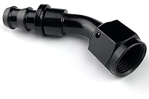 AFATEBOX 6AN 45 Degree AN Female Swivel Push-on/Lock Hose Barb Fuel Oil Line Fitting End Aluminum Black