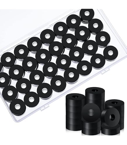 4-Pack Neoprene Rubber Washer Spacers - 1" OD X 5/8" ID X 1/4" Thick - Made In USA
