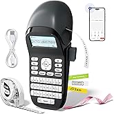 Phomemo LT12 Label Maker Machine, Rechargeable Handheld Label Makers with QWERTY Keyboard Portable Bluetooth Labeler with & 1600+ Icons, 30+ Fonts, for Home, Office, Gray
