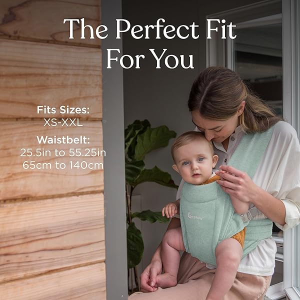 ERGOBABY EMBRACE NEWBORN BABY CARRIER FOR INFANTS 0-12 MONTHS (7-25 LBS) – ERGONOMIC 2-POSITION INFANT CARRIER WITH HEAD AND NECK SUPPORT, HIP-HEALTHY POSITIONING – JADE GREEN