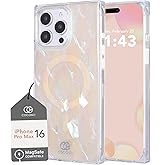 Cocomii Retangle Case for iPhone 16 Pro Max, Compatible with MagSafe, Natural Real Mother of Pearl