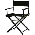 Casual Home Director's Chair,Black Frame/Black Canvas,18" - Classic Height