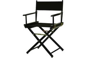 Casual Home Director's Chair,Black Frame/Black Canvas,18" - Classic Height
