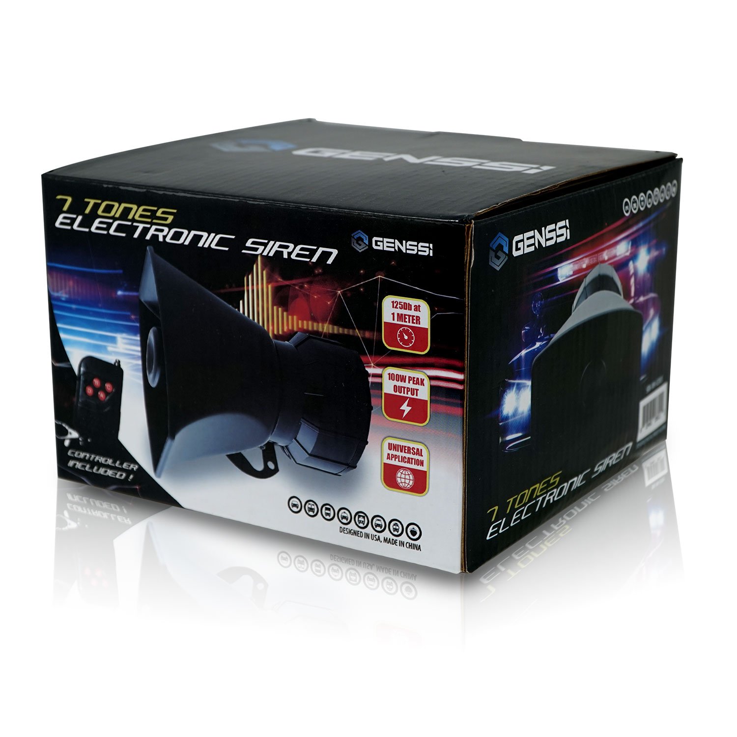 Wireless 7 Tone Electronic Siren Emergency Horn Sound System for Police Cars Fire Trucks with Remote Control