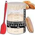 Xileanalee Pro Sourdough Starter Jar Kit- 35 Oz Large Sourdough Starter Glass Jar with Date Marked Feeding Band,Thermometer,Spatula,Cloth Cover& Lid for Sour Dough Bread Loaf