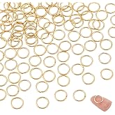 PH PandaHall 100pcs 24K Gold Plated Brass Jump Rings 10mm Open Jump Rings O Rings Golden Linking Ring 18 Guage Metal Rings Jewellery Connectors for Necklace Bracelet Making DIY Handicrafts