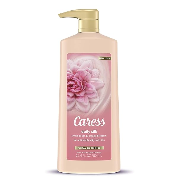 CARESS HYDRATING BODY WASH WITH PUMP FOR NOTICEABLY SILKY SOFT SKIN DAILY SILK EXTRACT AND FLORAL OIL ESSENCE 25.4 OZ