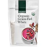 Natural Force Grass Fed Organic Whey Protein Powder - Non GMO, Keto Friendly, Low Carb, Kosher - Lab Tested for Toxins - Pure & Unflavored - 16 oz.