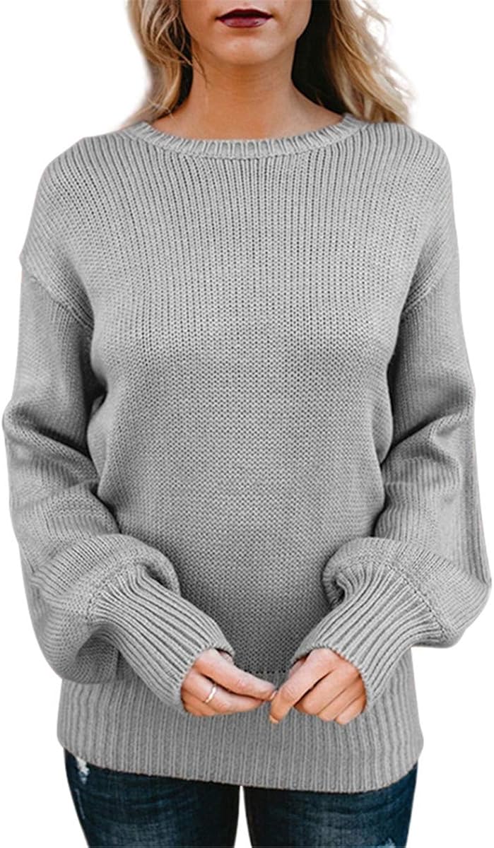 Womens Sexy Sweaters Open Back Pullover Sweater Oversized