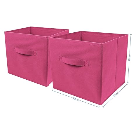 Top Home Solutions Pack Of 2 Large Foldable Square Canvas Cube