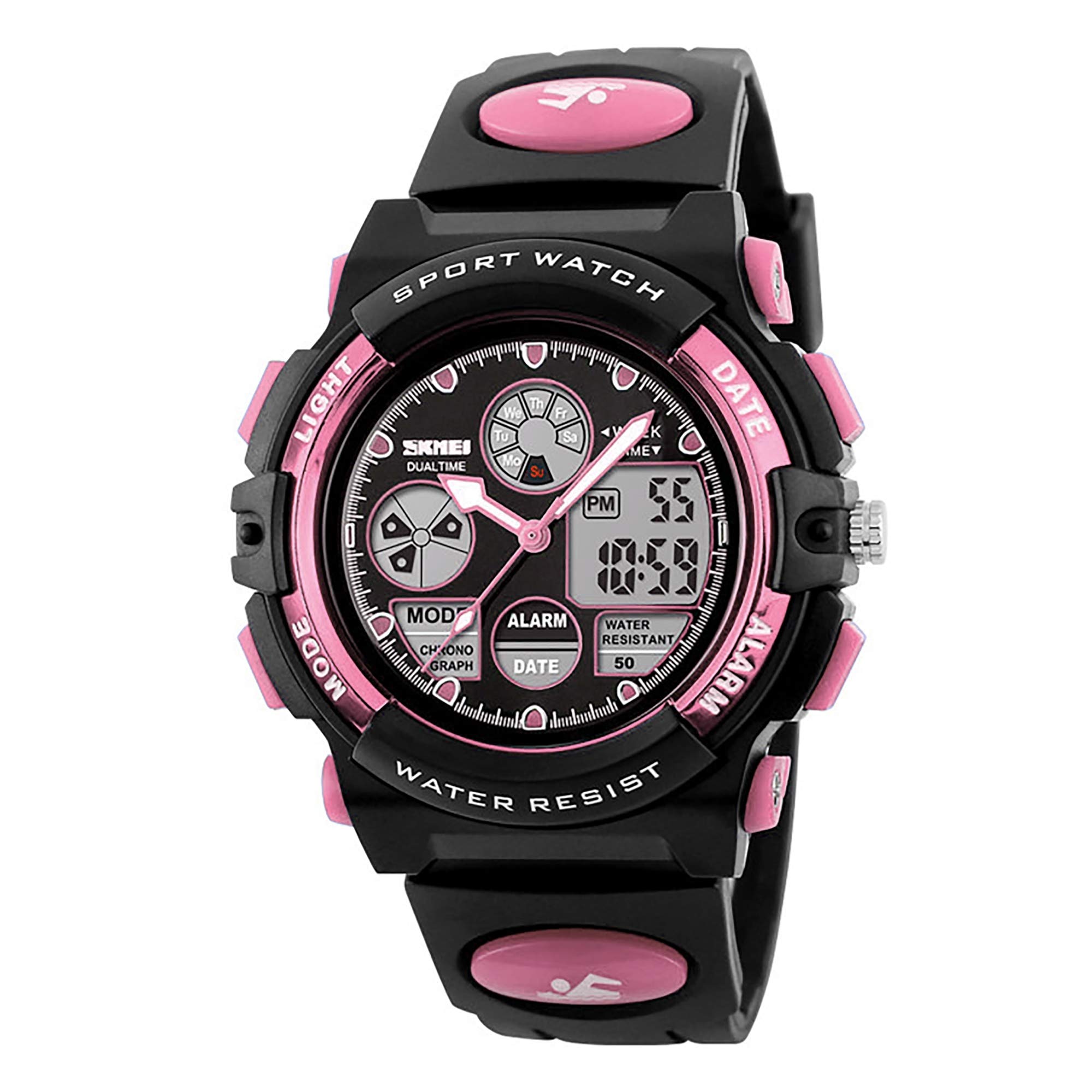 Girls Digital Watches Ages Age 5-15, Pink Digital Sports