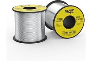LIFENCE 2 Pack 250 ft 17 Gauge Aluminum Electric Fence Wire for Garden Fence, Electric Fence, Chicken Wire Fence,High Conductivity and Durability