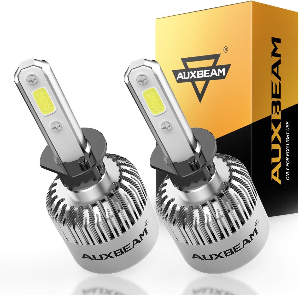 Amazon Com Auxbeam H1 Led Bulb F S2 Series H1 P145s Bulb Conversion Kit 8000 Lumens 6500k White Replacement Halogen Bulb Fog Light Pack Of 2 Automotive