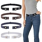 WERFORU 3 Pack 4 Pack No Buckle Invisible Stretch Belt Buckle-Free Elastic Belt for Women and Men