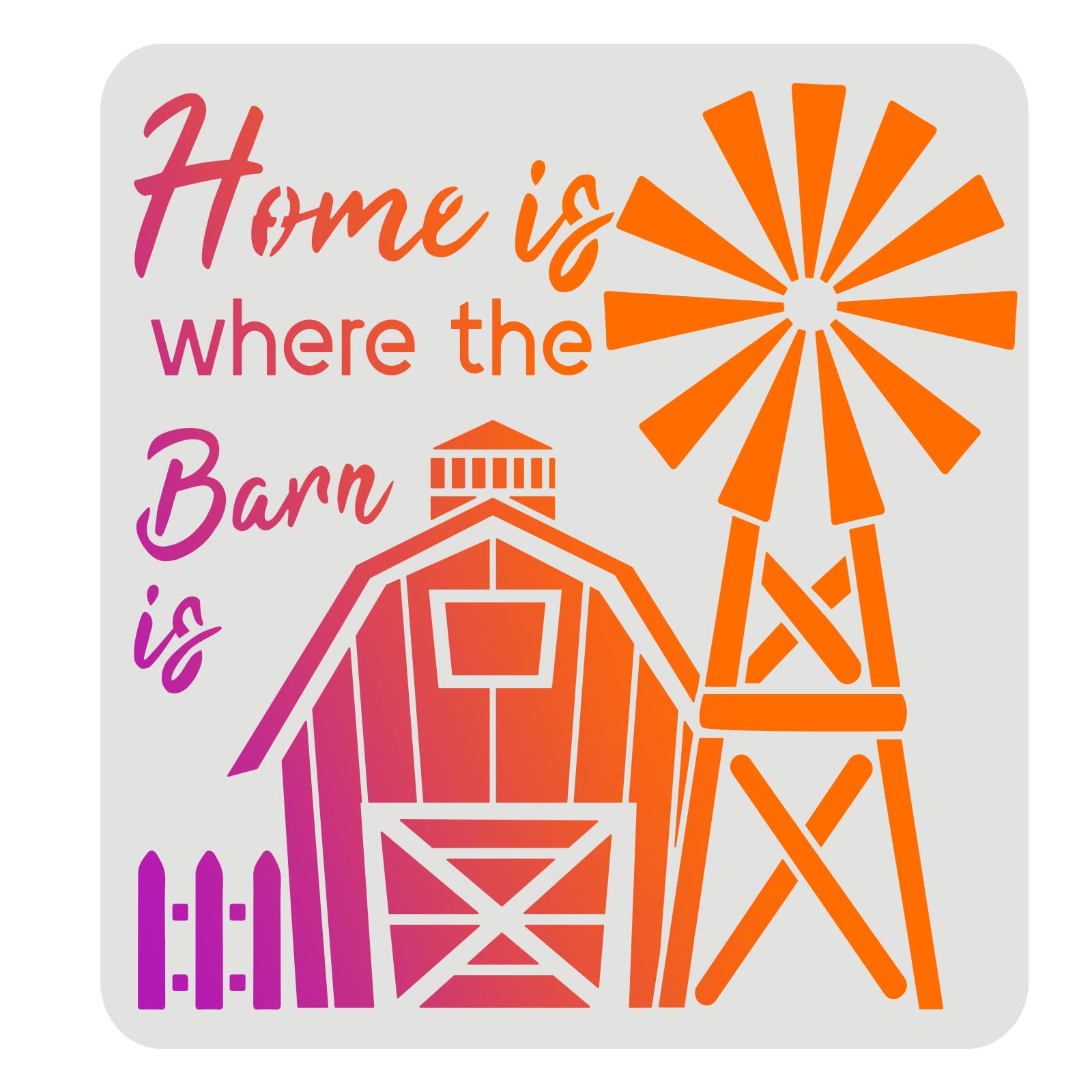 FINGERINSPIRE Home Is Where The Barn Is Stencil 30x30cm DIY Cow Farmhouse Decoration Drawing Stencil Reusable Farmhouse Stencil for Painting on Wood, Fabric, Paper, Wall