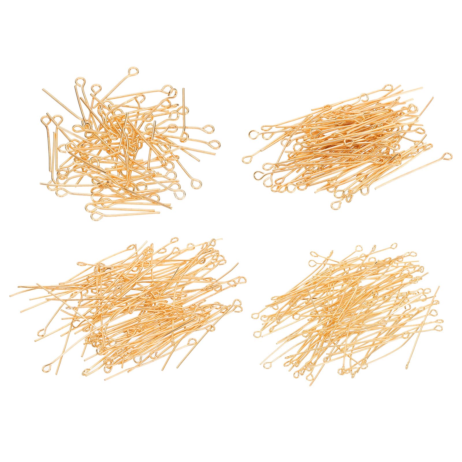 PATIKIL 600Pcs Light Gold Open Eye Pins, 20mm/30mm/40mm/50mm Jewelry Making Findings
