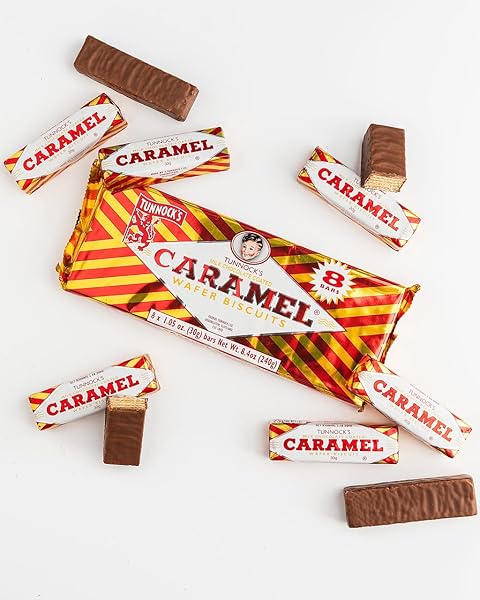 TUNNOCK’S REAL MILK CHOCOLATE CARAMEL WAFERS 8 PACK OF 30G (PACK OF 1)