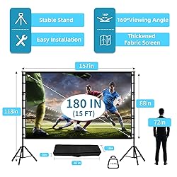 TOWOND Projector Screen and Stand, 180 inch Outdoor