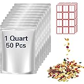 1 Gallon Mylar Bags Food Grade Storage 9.5 Mil, 10"x14" Stand-up Foil Pouch Bag, Ziplock Resealable Bags for Long Term Food S