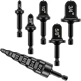 LYNCSEDAR Copper Flare Tool HVAC &amp; 6-in-1 Swage Tool, 6 PCS Black Bit Kit | Flaring Repair Set for Electric Drill; Carbon Steel; Mini Split Pipe Expander For 1/4, 3/8, 1/2, 5/8, 3/4, 7/8 Tube