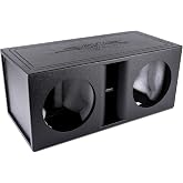 Skar Audio AR2X10V Dual 10" Universal Fit Armor Coated Ported Subwoofer Box with Kerf Port