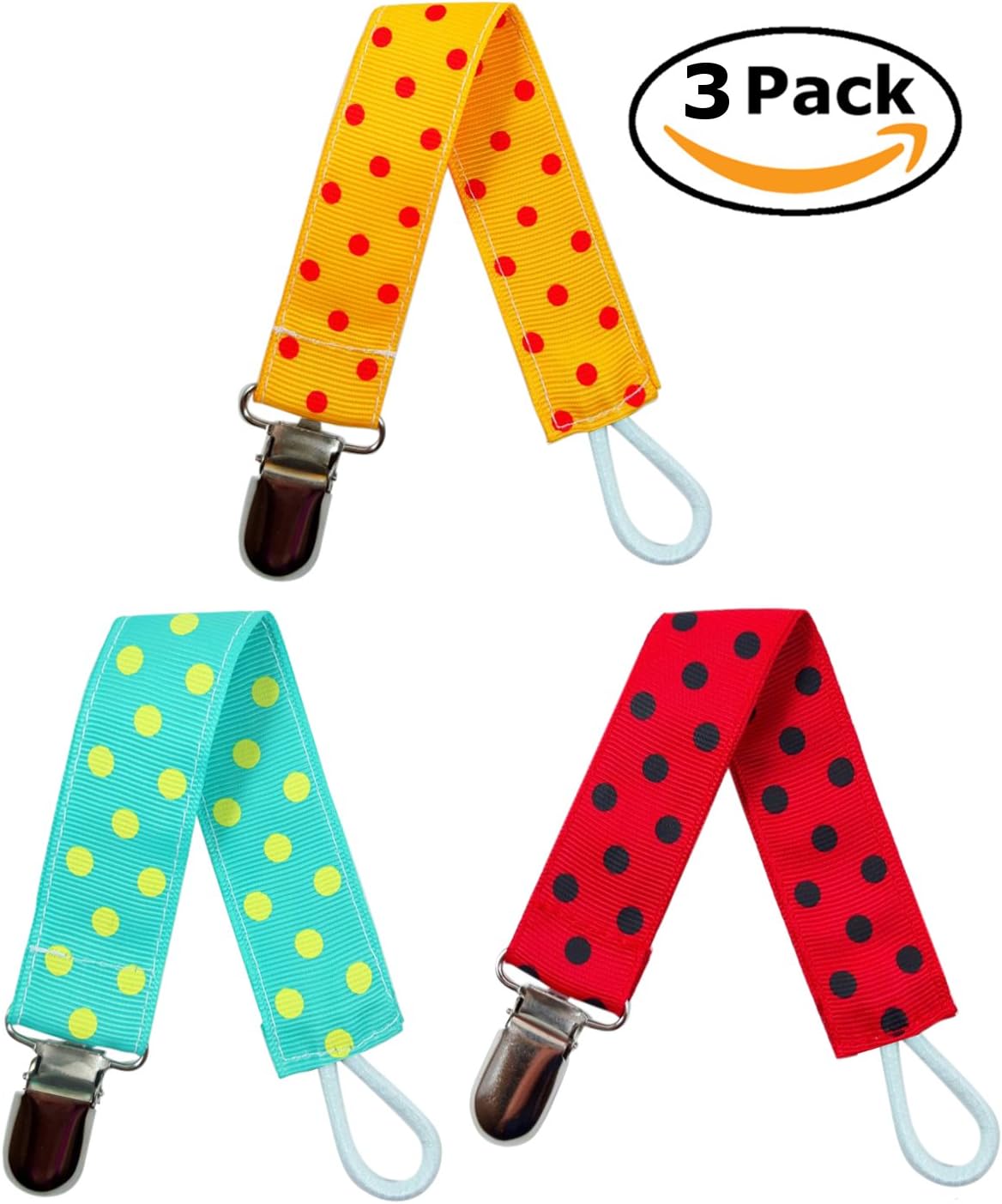 EliteBaby Soothie Pacifier Clip with Stainless Steel Clasp, 3 Pack, Unisex 4