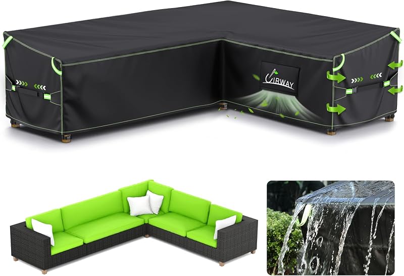 UIRWAY L-Shape Garden Furniture Cover 10000 P adhesion 420D Oxford