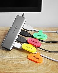 32 Pcs Cable Labels, Multi-Color Write On Cord