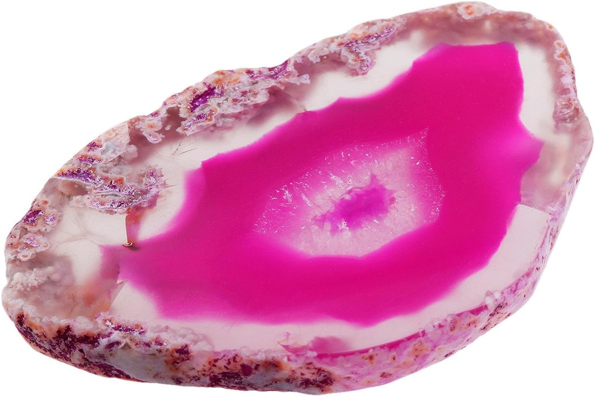 Shanxing Pink Agate Slices Geode Irregular Stone Healing Crystal for Jewelry Making Set of 10 - Image 4
