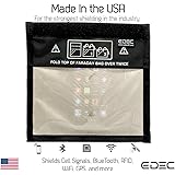 EDEC Standard Window Size Faraday Bag- Signal Blocking, Anti-tracking, Anti-spying, Radiation protection for Cell Phones, Key Fobs and Credit Cards