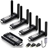 Wireless HDMI Transmitter and 4 Receivers,Up to 8 RXs,Extender Plug and Play,165FT,Smart Thermal Control,LED Display,2.4+5.8GHz Wirelessly Expansion from Laptop/PC/Cable Box to Multiple TVs/Projectors