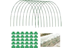 Breeze Touch 50pcs Greenhouse Hoops for Raised Beds, with 15 Clips, DIY 3.5ft or Wider, Grow Tunnel, Rust-Free, Support Hoops Frame for Garden Fabric, Plant Support Garden Stakes for Trees, Vegetable