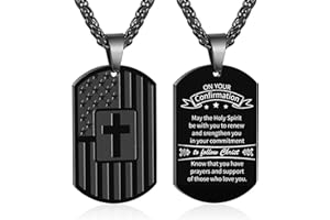 Zocomi To My Son Man Boyfriend Husband Brother Dad Dog Tag Cross Necklace First Communion Confirmation American Flag Pendant Chain Religious Valentine’s Day Graduation Jewelry Gifts for Men Boys