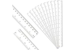 30 PCS Clear Plastic Ruler 12 Inch/30 cm, Transparent Flexible Ruler with Inches & Centimeter, Bulk Rulers Set for Students, 