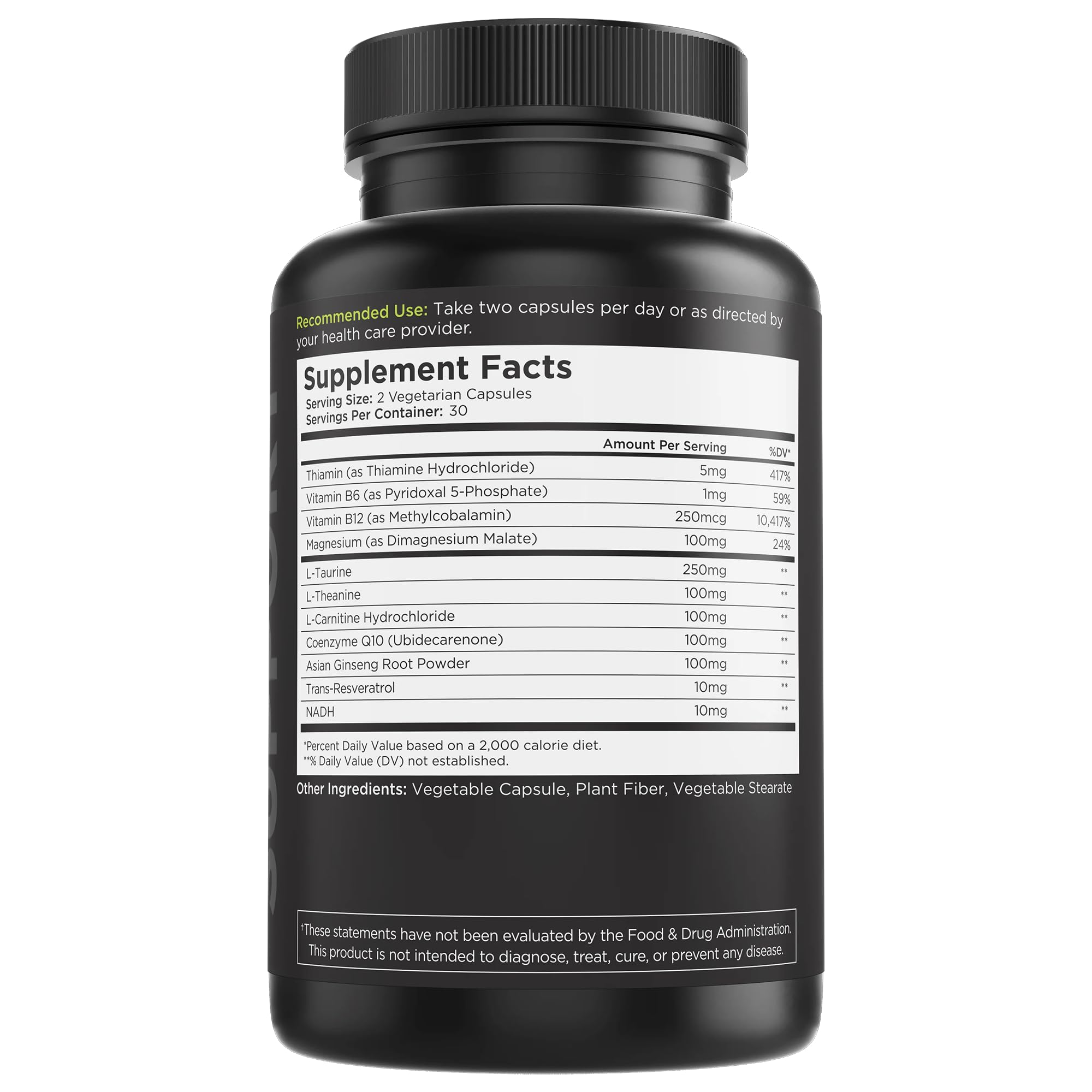 Livingood Daily Energy Support, 11-in-1 Supplement with Magnesium, Vitamin B6, B12, Amino Acids, L Carnitine, CoQ10, Ginseng & L Theanine, Supports Natural Energy for Men & Women, Vegan, 60 Capsules